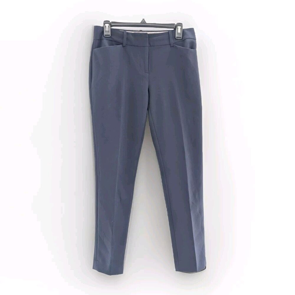 Tommy Hilfiger Slim Fit Navy Blue Straight Leg Ankle Dress Pleated Pants Size 4